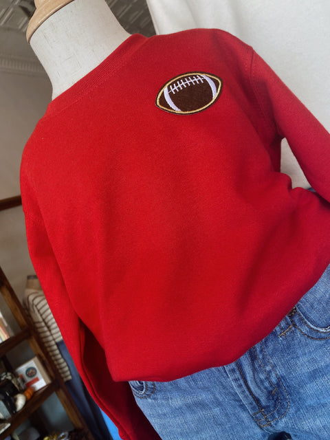 The Football Patch Sweatshirt in Red // Kids