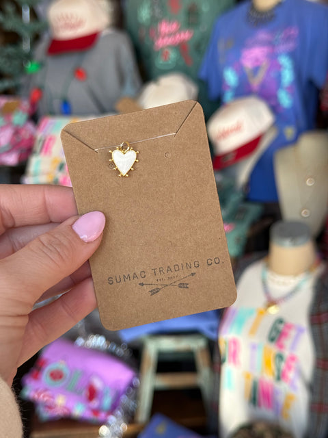 Small White Spikey Heart Charm