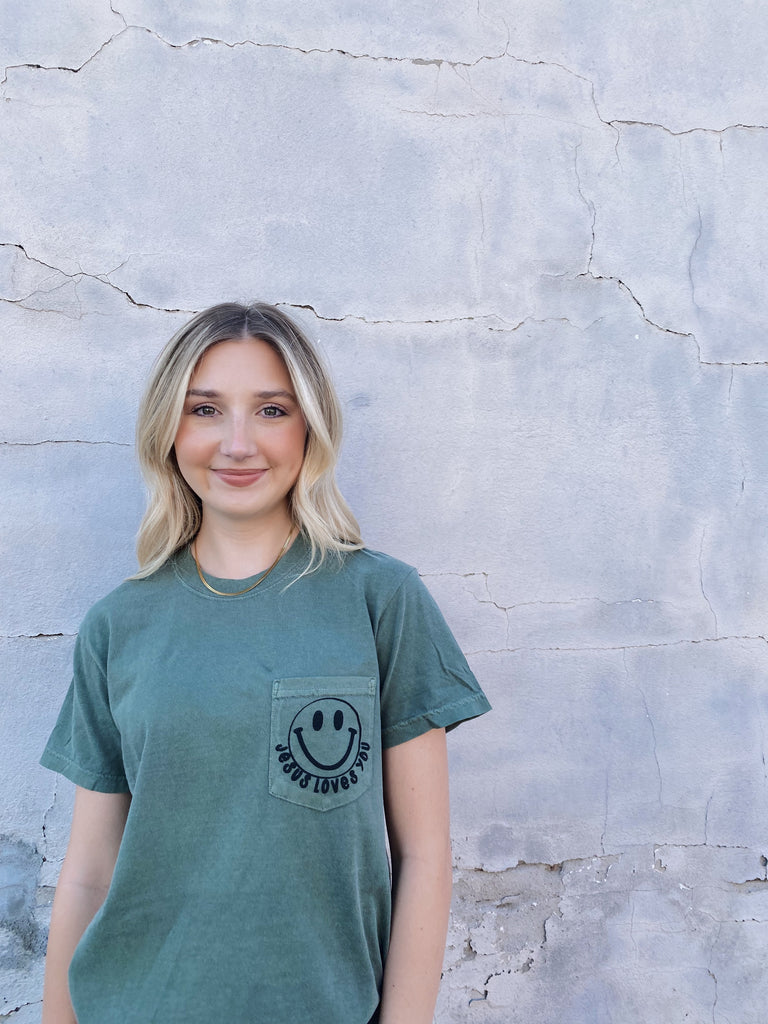 The Jesus Loves You Short Sleeve Tee // Olive