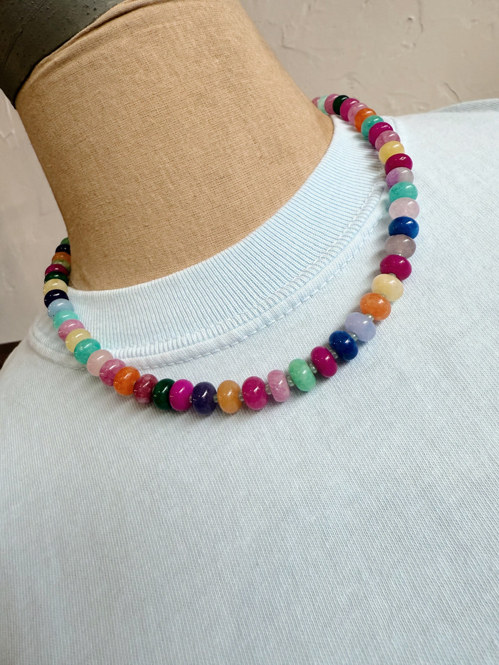 Earth Tone Hand Beaded Multi Color Necklace