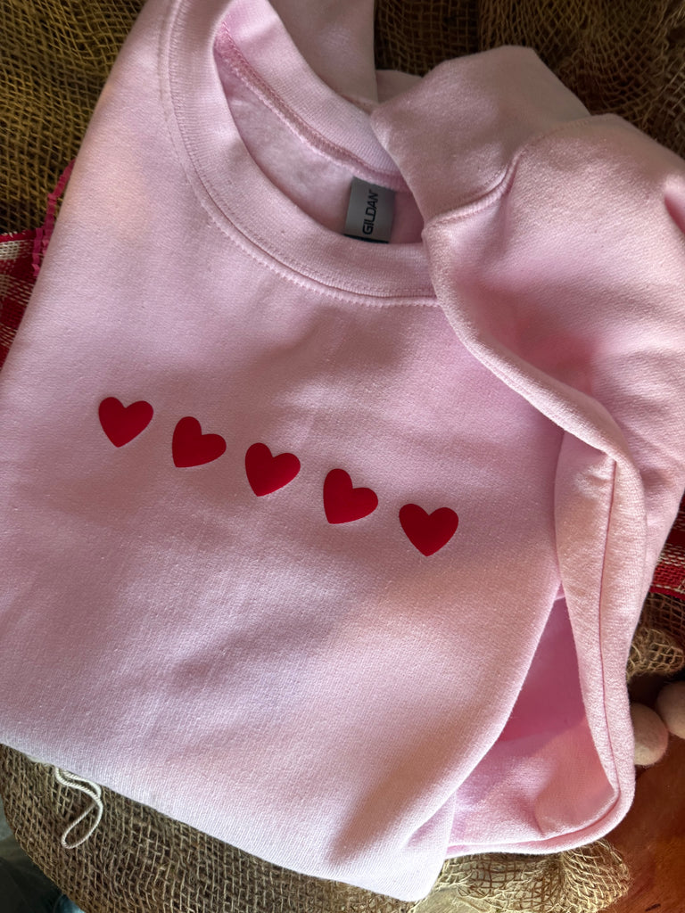 The Multi Hearts Sweatshirt // pink