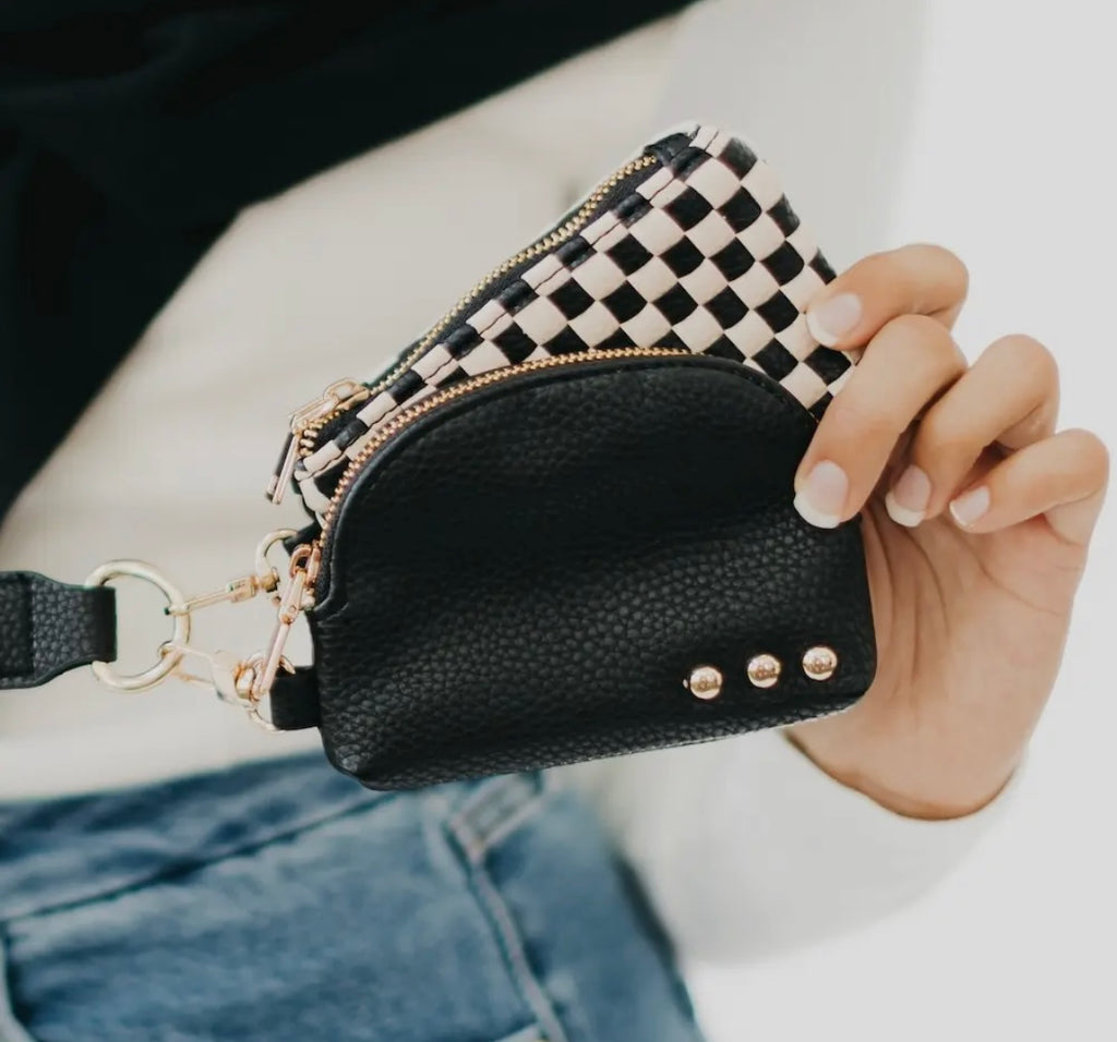 The Woven Dual Pouch Wristlet