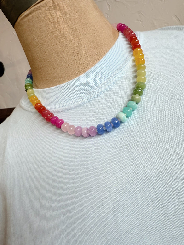 Rainbow Candy Hand Beaded Necklace