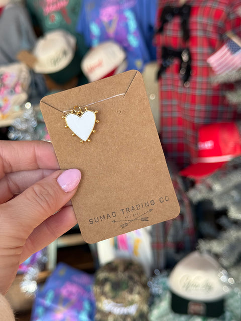 White Spikey Heart Charm