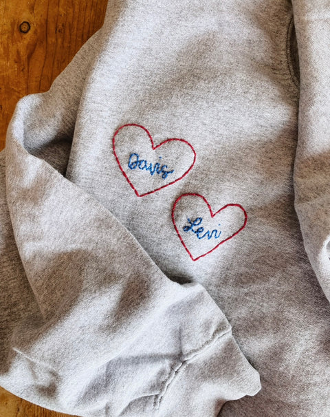 My Hearts Custom Name Sweatshirt // Big Hearts